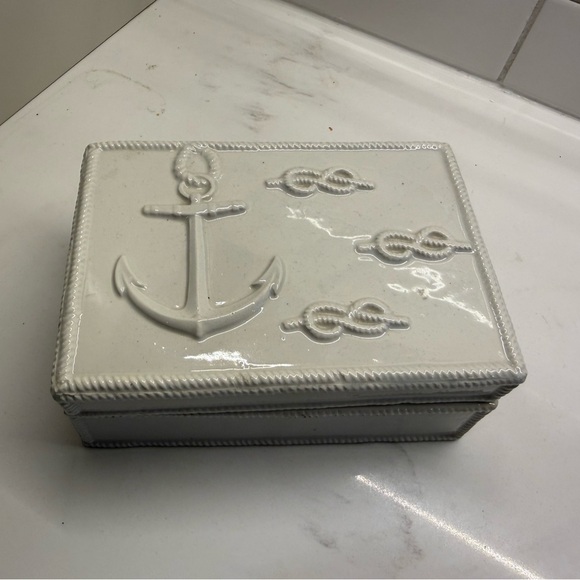 Mottahedeh Italy Nautical Anchor Trinket Box – 7” x 5” - Picture 6 of 6